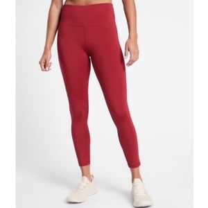 Athleta 7/8 Elation Tights/Red/Sz S/Good